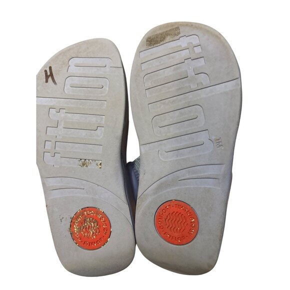 FitFlop Womens Size 6 Blue Thong Sandals With Metallic Straps - Picture 5 of 7